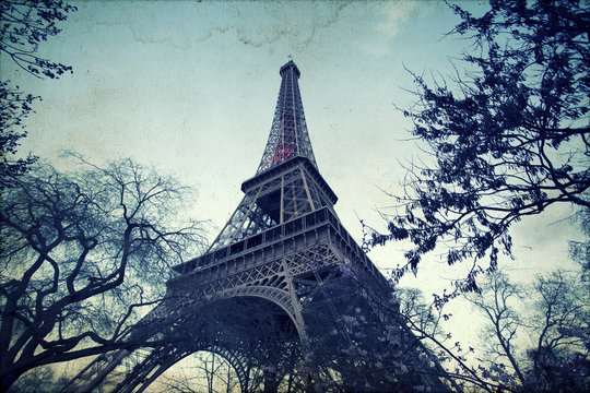 Eiffel tower - vintage photo