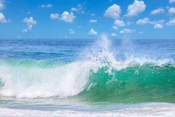 Beautiful Waves in the warm Sea Water, Summer