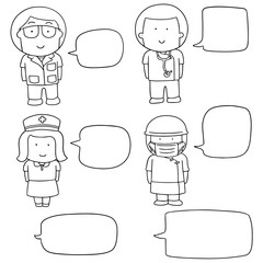 vector set of medical staff