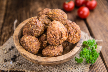 Fried Meatballs (close-up shot)