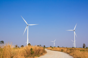The alternative energy from wind generator farm in Thailand