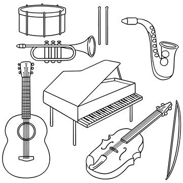 vector set of music instrument