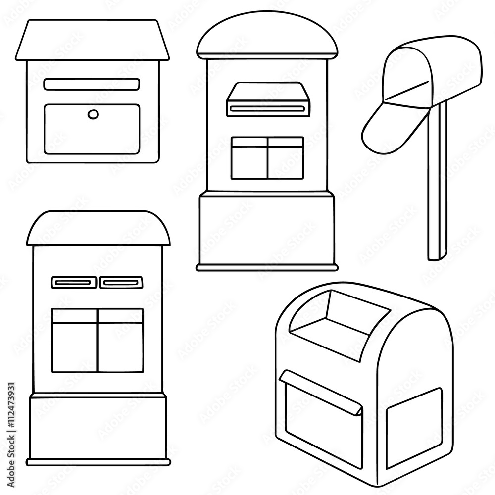 Sticker vector set of postbox