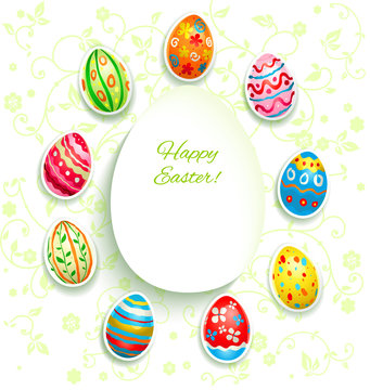 Festive easter background with eggs