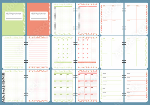 "Cute Calendar Daily Planner Template. Spring Season ... "Cute Calendar Daily Planner Template. Spring Season ...