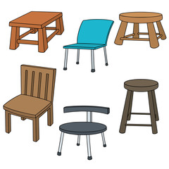 vector set of chair