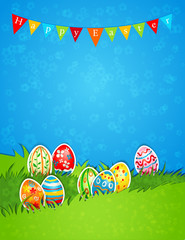 Easter background with eggs
