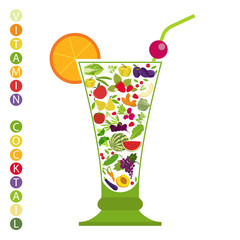 Fruits and vegetables. Nutrition. Icon set