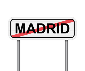 Exit of Madrid Spain road sign vector