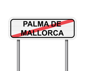 Exit of Palma de Malloca Spain road sign vector
