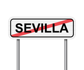 Exit of Sevilla Spain road sign vector