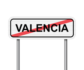 Exit of Valencia Spain road sign vector