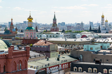 Fototapety  Widok na centrum miasta, wieża Spassky, dzwonnica Iwana Wielkiego w Moskwie. Rosja