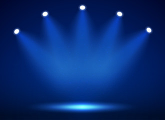 Spotlight on stage for your design. Colorful light.