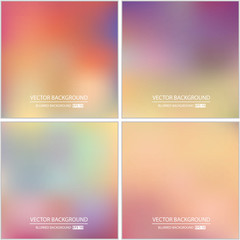 Abstract Creative concept vector multicolored blurred background set. For Web and Mobile Applications, art illustration template design, business infographic and social media, modern decoration