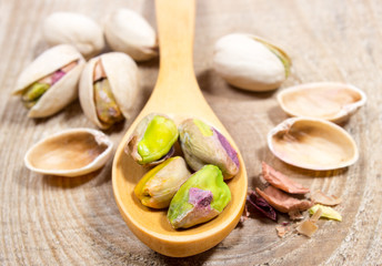 Closeup of a pistachios.