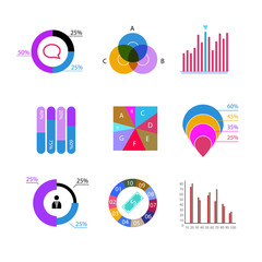 Infographic elements. Charts, diagrams, graphs