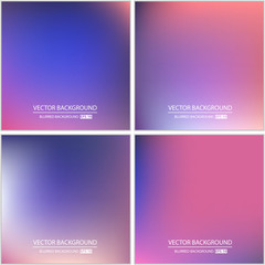 Abstract Creative concept vector multicolored blurred background set. For Web and Mobile Applications, art illustration template design, business infographic and social media, modern decoration