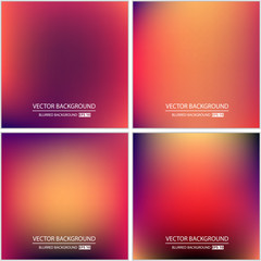 Abstract Creative concept vector multicolored blurred background set. For Web and Mobile Applications, art illustration template design, business infographic and social media, modern decoration