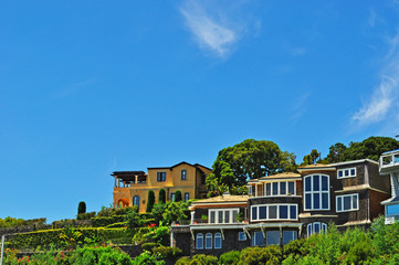 California: vista della città e della collina di Tiburon il 17 giugno 2010. Tiburon è una città nella Contea di Marin il cui nome in spagnolo significa squalo