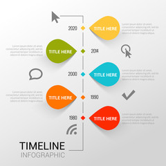 Fototapeta premium Infographic template witn timeline report, points and icons