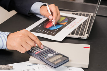 Laptop conference. Professional businessmen using notebook meeting Video conference
