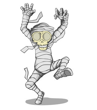 Mummy Character vector and illustration. Monster in Halloween night
