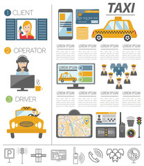 Taxi infographic template. Flat design