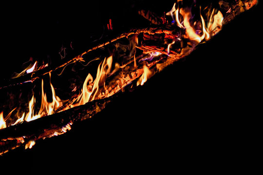 Flame on a black background