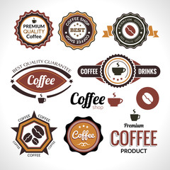 Obraz premium Set of coffee labels and badges. Retro style coffee vintage
