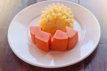 Papaya and Pineapple fruit