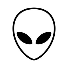 Extraterrestrial alien face or head symbol line art icon for apps and websites - obrazy, fototapety, plakaty