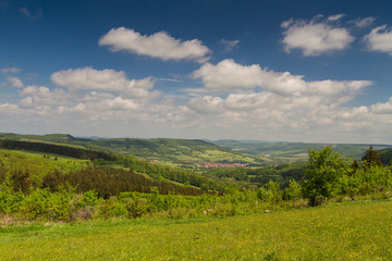 Panorama der Rhoen vom Gipfel des Heidelstein