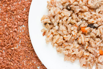 Pilaf of medium-grain red Matta (Devzira) rice