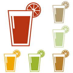 Glass of juice icons