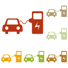 Electric car battery charging sign