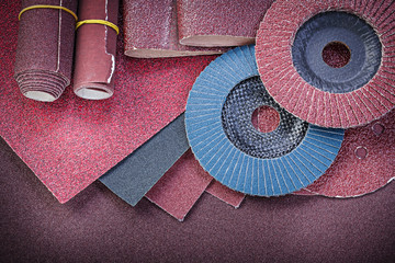 Stack of abrasive tools on polishing sheet