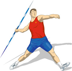 sportsman with a spear