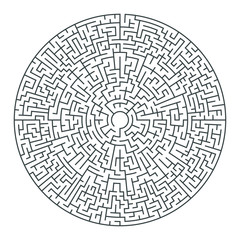 Abstract vector round maze of high complexity