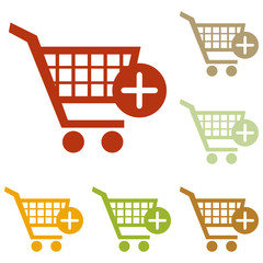 Shopping Cart with add Mark sign