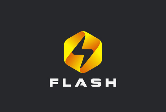 Flash Logo Vector Lighting Bolt Thunder Power Fast Speed Icon