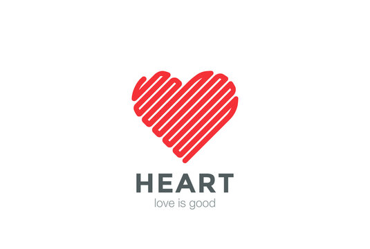 Heart Logo Linear vector. Valentines Day Infinity Love icon