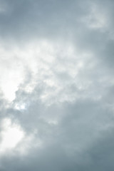Background of grey dark clouds before storm, natural weather changing