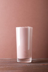 glass of chocolate milk on the table