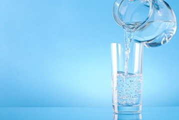 Water poured into a glass