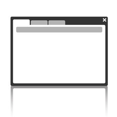 Web browser tabbed window with reflection, EPS10