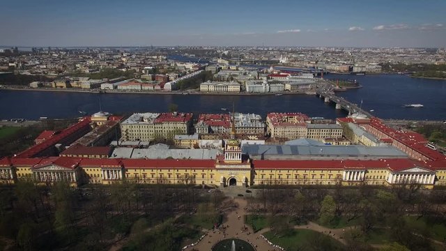 Aerial view of Admiralty in Saint-Petersburg