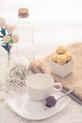 Italian chocolate sweets with decoration