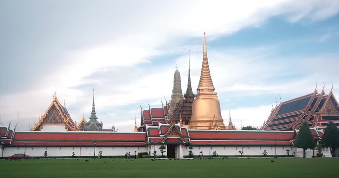 4K , Time Lapse , The Grand Palace Temple In Bangkok, Thailand