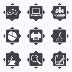 Office, documents and business icons.